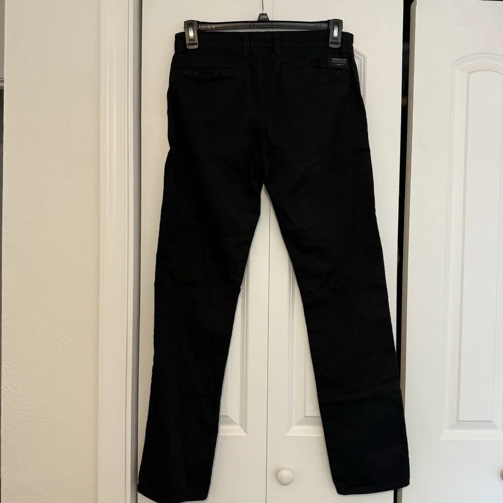 Quiksilver Pants Adult 34 Black Chino Straight Tapered Outdoor Casual Mens 30/32